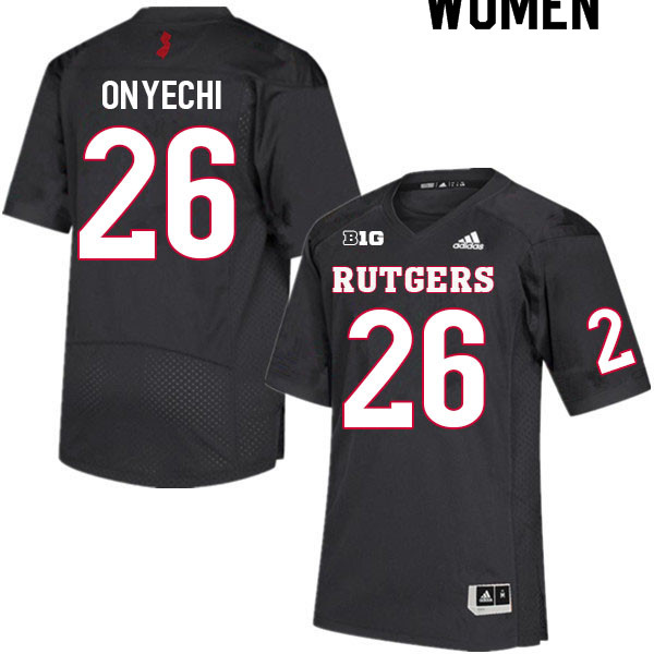 Women #26 CJ Onyechi Rutgers Scarlet Knights College Football Jerseys Sale-Black